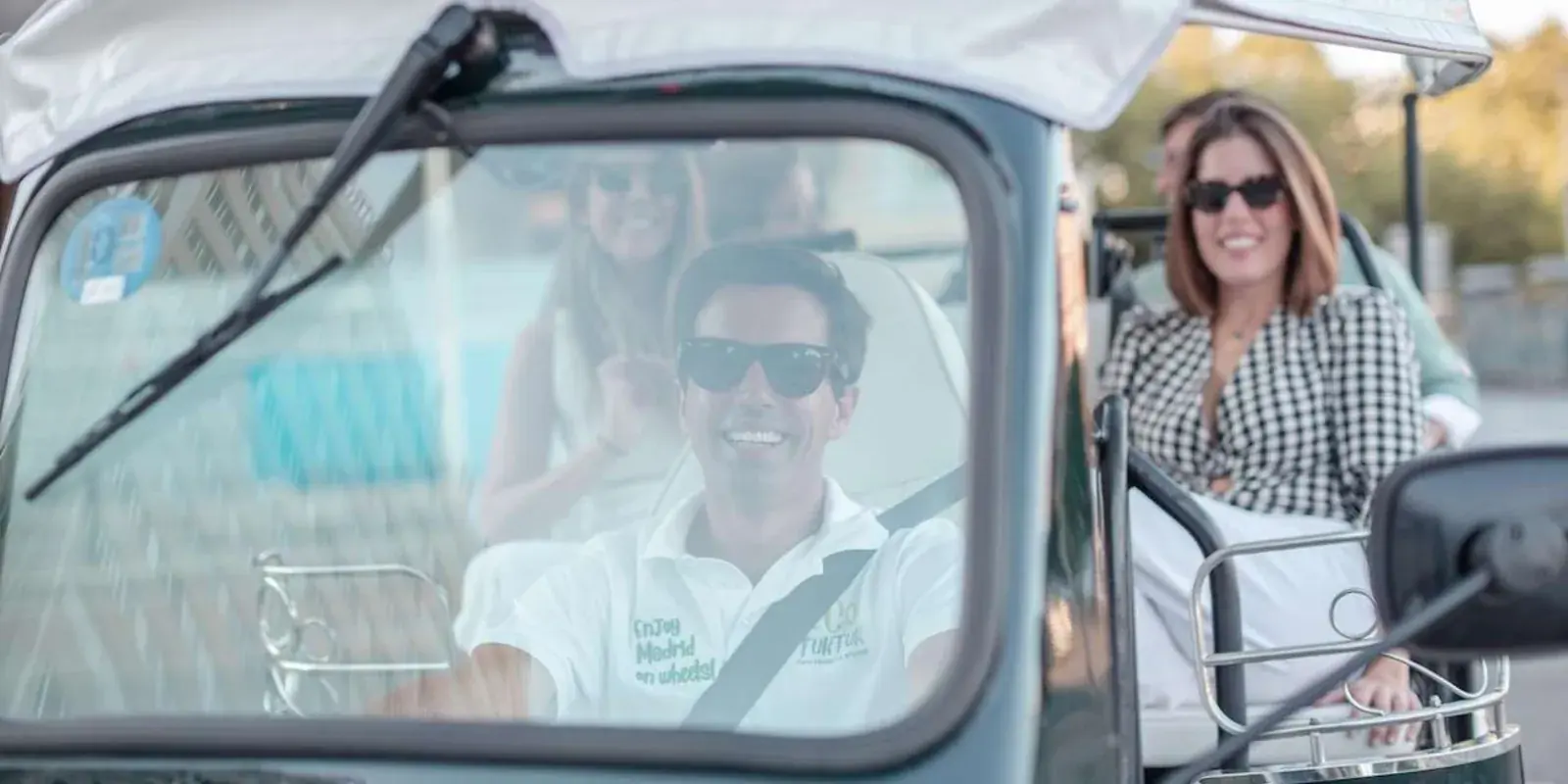Passenger aboard an Eco Tuk Tuk vehicle